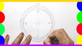 How to draw a compass super simple and easy for beginners [upl. by Ninehc]