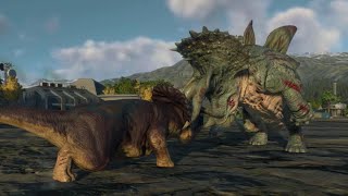 Jurassic World Evolution 2 Modified Nasutoceratops vs Stegoceratops [upl. by Ihcas]