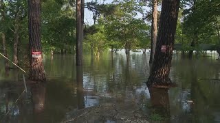 Texas flooding Kingwoodarea residents spend day assessing flooddamaged homes [upl. by Ainavi]