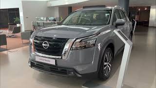 Nissan pathfinder 2023 gray and red color in uae showroom [upl. by Walls597]