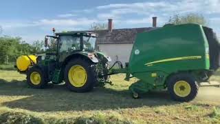 John Deere 6110R 960 báler 2021 [upl. by Adnorrahs]