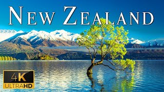 FLYING OVER NEW ZEALAND 4K UHD  Calming Music With Spectacular Natural Landscape For Relaxation [upl. by Htenaj]