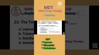 Rrb pharmacist exam preparation 2024 drug inspector exam MDT THERAPY LEPROSY [upl. by Sitelc]