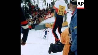 SYND 24 1 77 SLALOM SKI EVENT AT WENGEN SWITZERLAND [upl. by Scherman655]