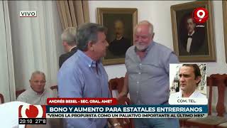 Bono y aumento para estatales comunicación telefónica con Andrés Bessel [upl. by Asus51]