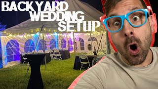 Party Tent Setup  Tables Chairs Lighting Ideas [upl. by Annaeed]