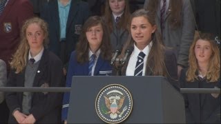 Inspirational speech Belfast student Hannah Nelsons peace speech ahead of G8 summit [upl. by Ilzel]