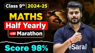 Class 9 Maths Half yearly question paper 2024  Complete Maths Syllabus  Mid Term Marathon Class 9 [upl. by Robina]