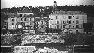 American soldiers in Chateau Thierry France during World War Idestroyed bridge HD Stock Footage [upl. by Ylrae]