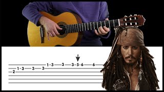 Pirates of the Caribbean  easy guitar tabs [upl. by Leahcir]