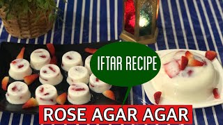 Rose Agar Agar  Ramadan 2018  Rosemilk Pudding [upl. by Sal]