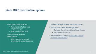 FY2025 Retirement Benefits Training  Retirement processes State ORP distributions [upl. by Lala588]