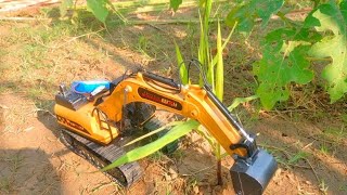 excavator to digging some plants 🌵  jcb toys kids tools rc toys remote control jcb [upl. by Ateuqirne]