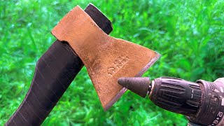 🔴Easy WAY to Sharpen an Axe to Razor Sharpness Lumberjacks are Amazed🤯 [upl. by Iur]