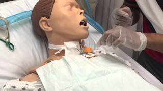 Trach Care and Suction Skills Demo [upl. by Yarb]