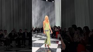 Supermodel Claudia Schiffer at Versace 2023 vs the 90s✨ versace versacess24 runway [upl. by Namyw]