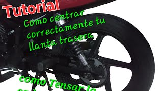 Como centrar correctamente la llanta trasera de tu moto  italika Ft 200 2024  Tutorial [upl. by Ricardama]