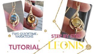 Leonis Small Stones Wire Wrapped Pendant STEP BY STEP easy Wire Wrapping Tutorial for Mini Pendants [upl. by Helbona]