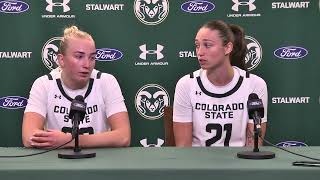 Colorado State Basketball WBB Sanna Strom amp Emma Ronsiek PostGame Northern Arizona [upl. by Edelman]