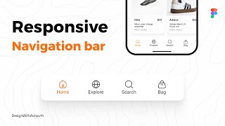 Responsive Navigation bar in Figma  Mobile App Navigation bar [upl. by Ardnajela825]