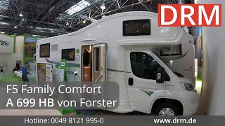 DRM  Wohnmobil mieten  Forster A 699 HB  Alkoven Wohnmobil unter 7m Länge mit Platz für 6 Pers [upl. by Gerkman]