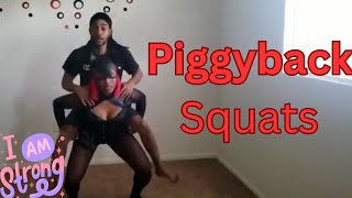 Catwoman Piggyback SquatsLift amp Carry Fitness Exercise [upl. by Aroon]