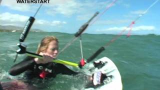 KITEBOARDING LESSONS  How to Waterstart [upl. by Anilasor]