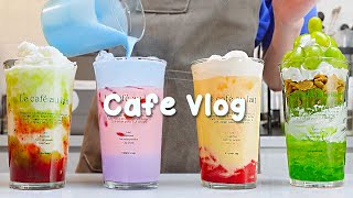 🍵편안한 주말1시간 모아보기🍋1 hoursCafe VlogASMRTasty Coffee603 [upl. by Tillie]