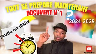 Document important N°1  Etude en Italie 20242025 [upl. by Maharva]