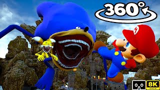 Sonic Tapes 360° VS Mario  Ruined Mushroom Kingdom  Scary VR 360º 8K Animation Film [upl. by Andreana]