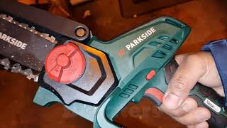 Cordless Mini Chainsaw by Parkside Pruner Garden Tool [upl. by Yrevi]