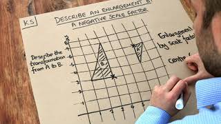 Key Skill  Describe an enlargement by a negative scale factor [upl. by Aisiat74]