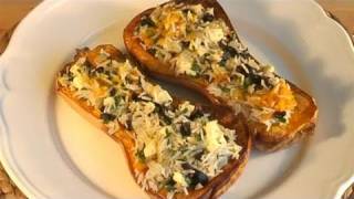 How To Cook Vegetarian Roasted Butternut Squash With Rice [upl. by Neetsirk347]