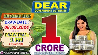 NAGALAND STATE LOTTERIES DEAR GODAVARI TUESDAY DRAW DATE 06082024 DEAR GOVERNMENT LOTTERIES [upl. by Acilgna]