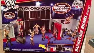 WWE ACTION INSIDER Backstage Brawl Kmart exclusive playset NEW Mattel wrestling figures toy [upl. by Enail]