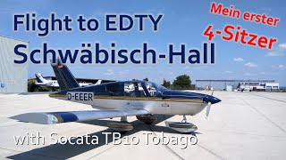 ✈ Flug nach Schwäbisch Hall mit einer Socata TB10 Tobago [upl. by Elrahc]