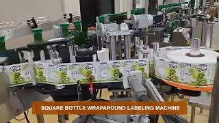 Square bottle wraparound labeling machine [upl. by Avik738]