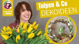 DIY Frühlingsdeko aus Gartenresten 3 Ideen mit Tulpen homedecor decoration [upl. by Acirdna]