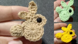 Crochet Bunny Rabbit Applique  Crochet Animals Applique [upl. by Hsital]