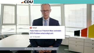 Stellungnahme von Friedrich Merz zum KIFakeVideo [upl. by Foulk]