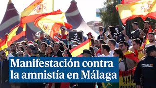 Manifestación contra la amnistía ante el congreso del socialismo europeo en Málaga [upl. by Xuagram673]