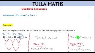 Finding nth term of a quadratic sequence [upl. by Arotak]