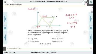 11 Sınıf Matematik  Analitik Geometri  3 📏 [upl. by Gnem]