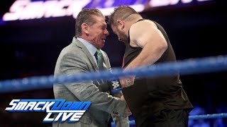 Kevin Owens brutally attacks Mr McMahon SmackDown LIVE Sept 12 2017 [upl. by Airebma734]