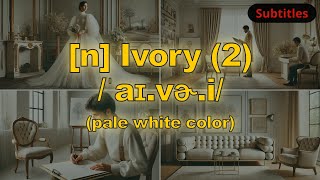 n Ivory meaning pale white color with 5 examples [upl. by Atokad]