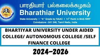 Bharathiar University under aidedselffinance meritManagement autonomous aided autonomous college [upl. by Radack]