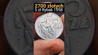 2700 złotych za 5 złotych 1958 Rybak Licytacja z dnia 2042024 monety wycena Rybak numizmatyk [upl. by Eedia790]