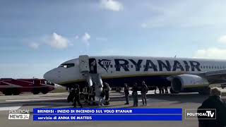 BRINDISI  inizio di incendio sul volo Ryanair [upl. by Rebliw]