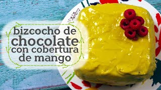 Bizcocho de chocolate con cobertura de mango y cacahuete o una tarta de chocolate [upl. by Esinyl494]