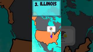 Top 5 double landlocked USA states geography map shorts [upl. by Ylicis]